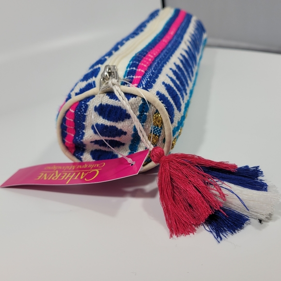 💄NWT-Catherine Malandrino-Pattern Knit Make up Bag-Made in India - Picture 4 of 5